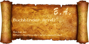 Buchbinder Arnó névjegykártya